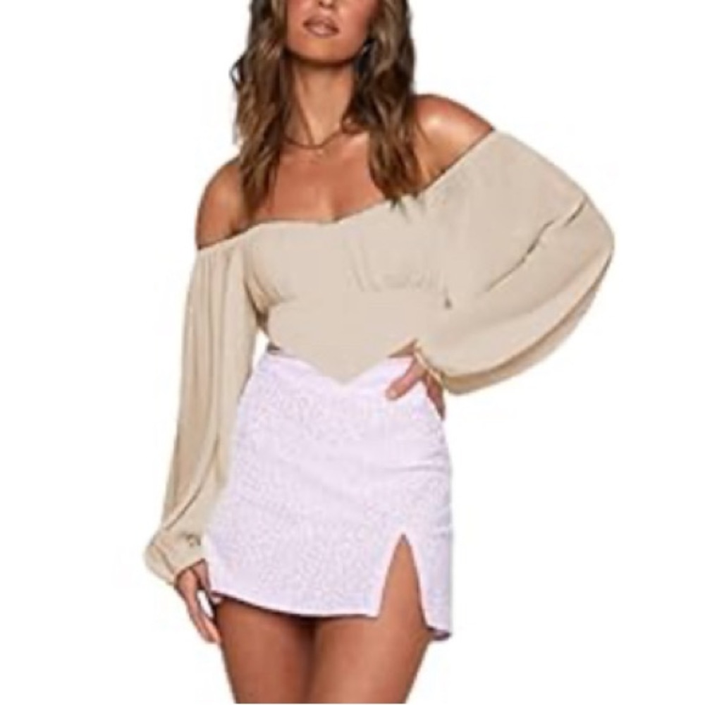 Tan Crop Top with tie detail